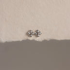 Diamond Pearl Flower Studs Silver 18K Gold Plated