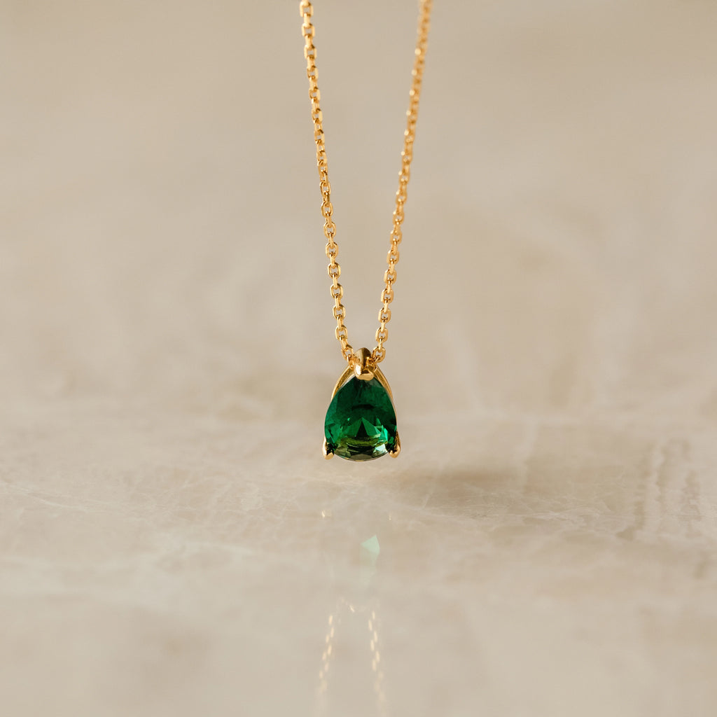 Ophelia Birthstone Necklace Silver 18K Gold Plated
