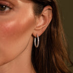 Diamond Inside Out Hoops Silver 18K Gold Plated