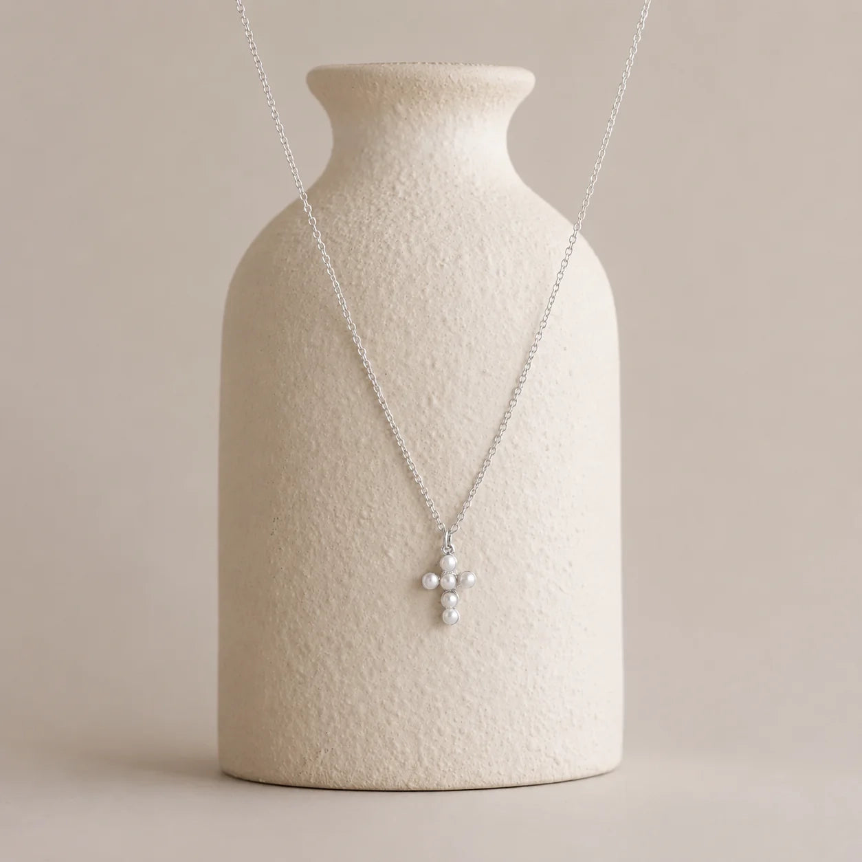 Celeste Pearl Cross Necklace