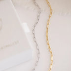 Paperclip Chain Bracelet Silver 18K Gold Plated