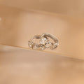 Diamond Bezel Heart Huggies  Silver 18K Gold Plated