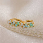 Ombre Opal Huggies Silver 18K Gold Plated