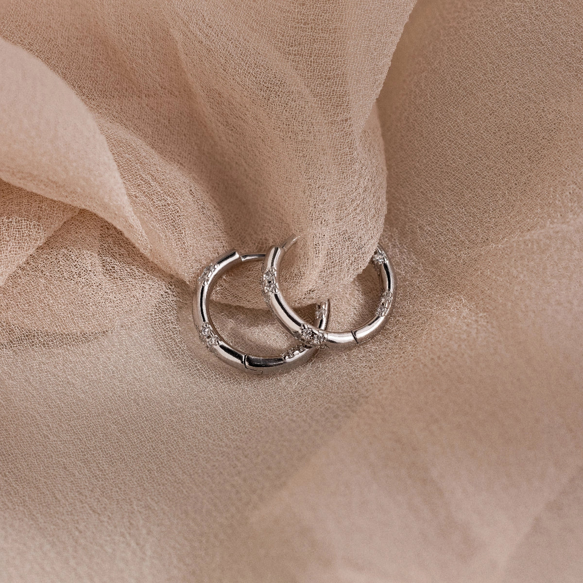 Kaia Diamond Huggies Silver 18K Gold Plated