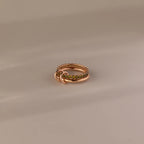 Duo Peridot Tennis Eternity Band Set Silver 18K Gold Plated