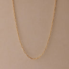 Paperclip Chain Necklace Silver 18K Gold Plated