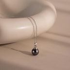 Midnight Pearl Necklace Silver 18K Gold Plated