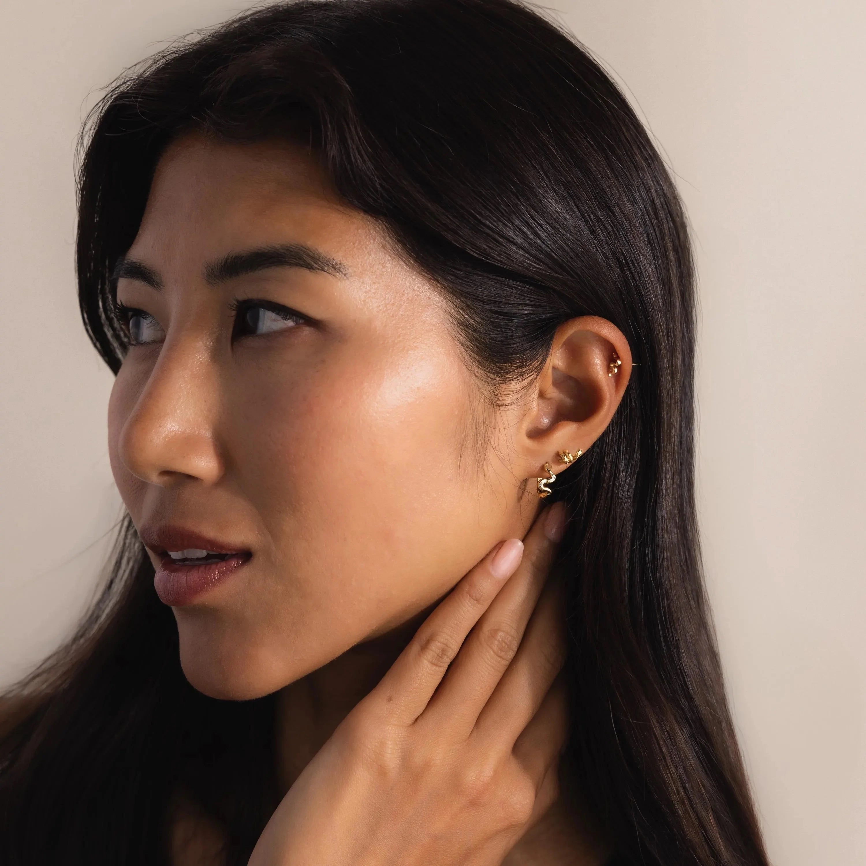 Twisted Snake Studs Silver 18K Gold Plated