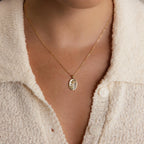 Pearl Flower Birthstone Necklace Silver 18K Gold Plated