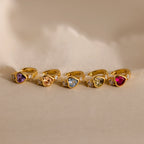Pink Tourmaline Heart Hoops Silver 18K Gold Plated