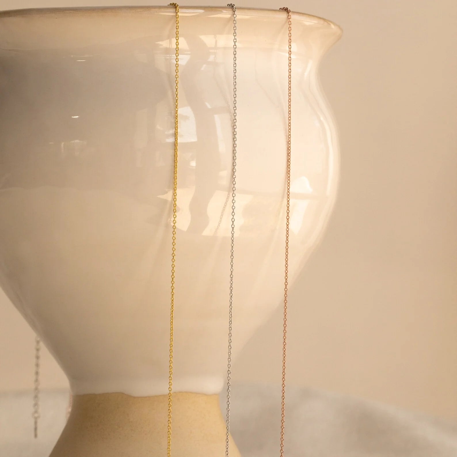 Dainty Chain Necklace Silver 18K Gold Plated