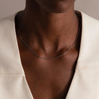 Dainty Herringbone Necklace Silver 18K Gold Plated