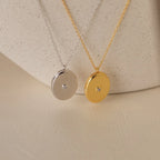 Eliza Oval Locket Necklace Silver 18K Gold Plated