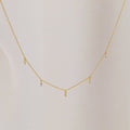 Marquise Station Necklace Silver 18K Gold Plated