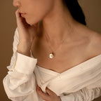 Gabi Coin Necklace Silver 18K Gold Plated