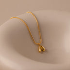Gemstone Bubble Initial Necklace Silver 18K Gold Plated