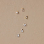 Mixed Diamond Flat Back Stud Set  Silver 18K Gold Plated