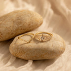Art Deco Ring Set Silver 18K Gold Plated