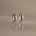 Bold Hammered Huggies Silver 18K Gold Plated