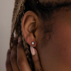 Diamond Geometric Studs Silver 18K Gold Plated