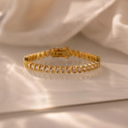 Diamond Tennis Bracelet Silver 18K Gold Plated