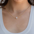 Freshwater Pearl Necklace Silver 18K Gold Plated