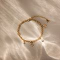 Seaside Pearl Charm Bracelet Silver 18K Gold Plated