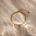 Seaside Pearl Charm Bracelet Silver 18K Gold Plated