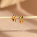 Mini Hammered Hoops Set Silver 18K Gold Plated