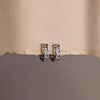 chunky chain Curb Huggies Silver 18K Gold Plated