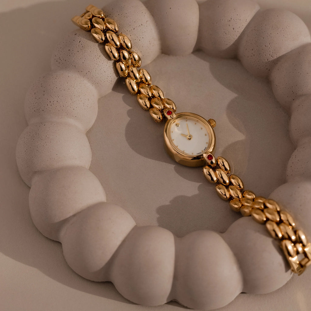 Cherry Blossom Timepiece Silver 18K Gold Plated