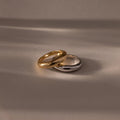 Mixed Metal Dome Ring Set Silver 18K Gold Plated