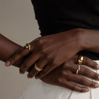 Duo Dome Ring Silver 18K Gold Plated