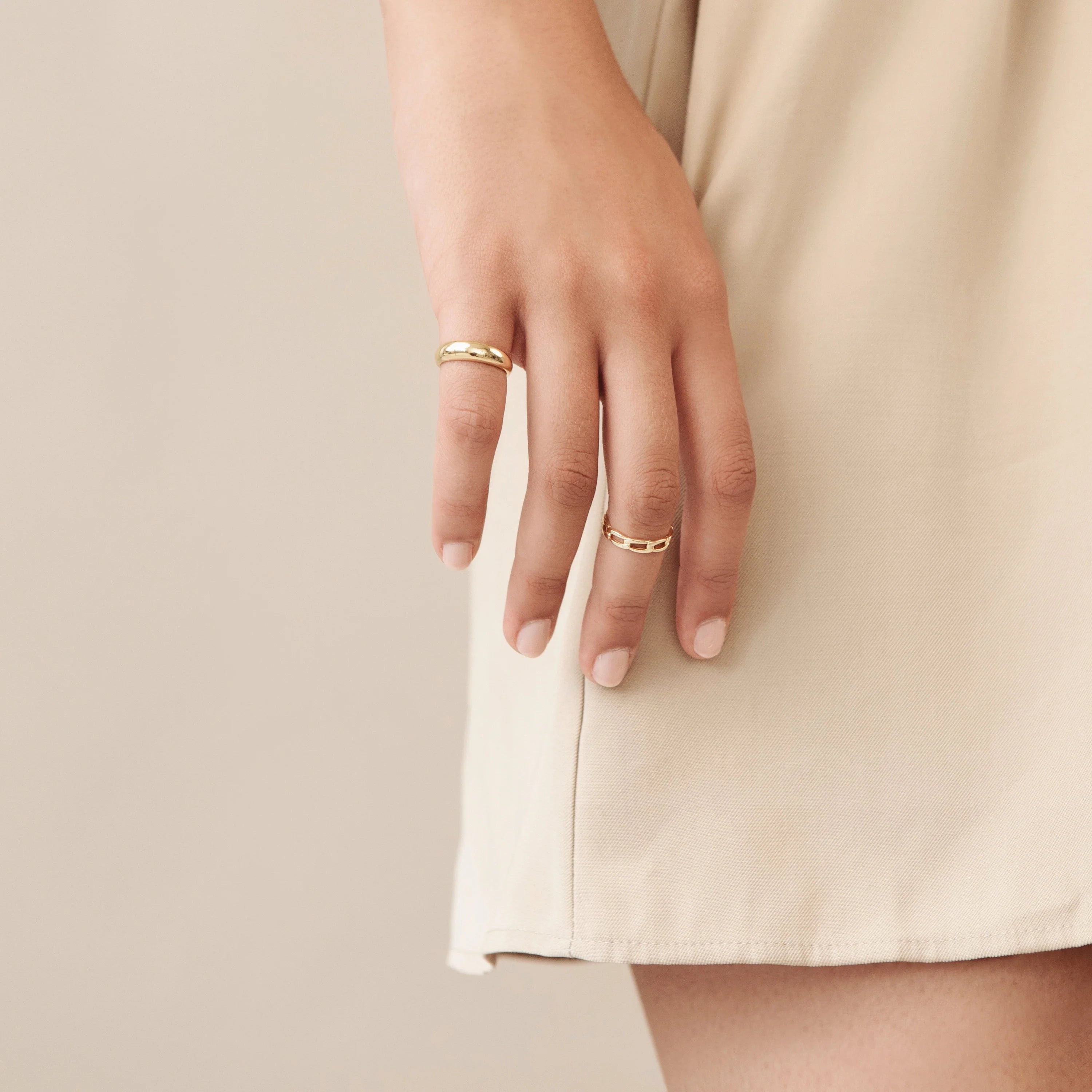Link Ring Silver 18K Gold Plated