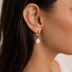 Bridget Pearl Hoops Silver 18K Gold Plated