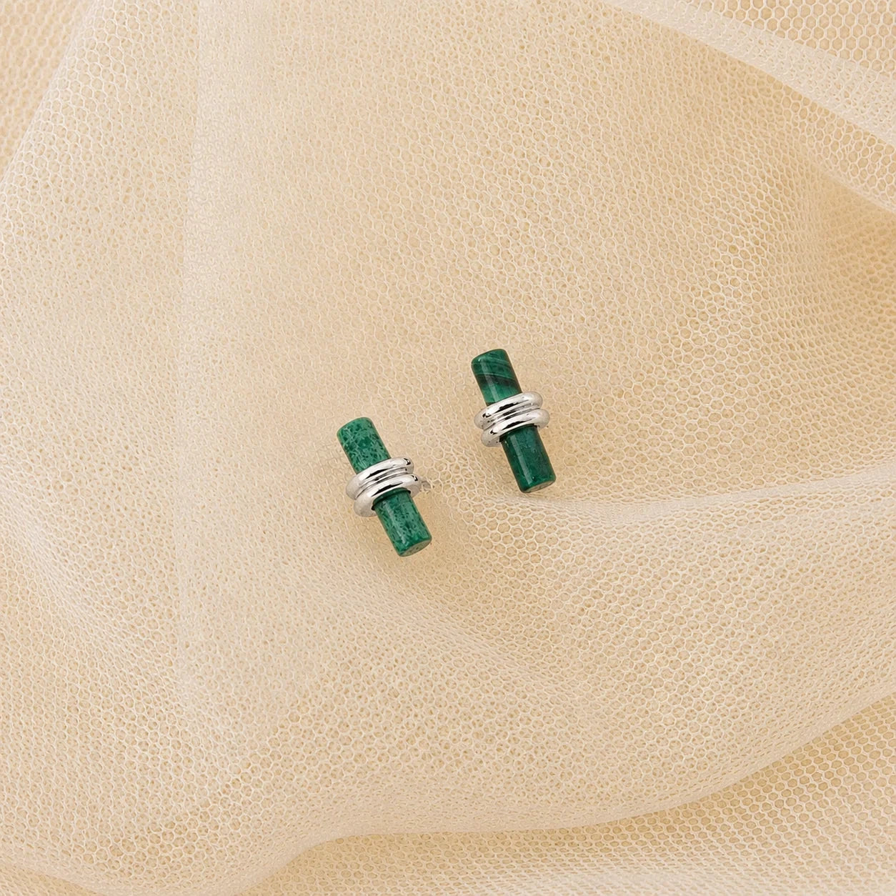 Malachite Bar Studs