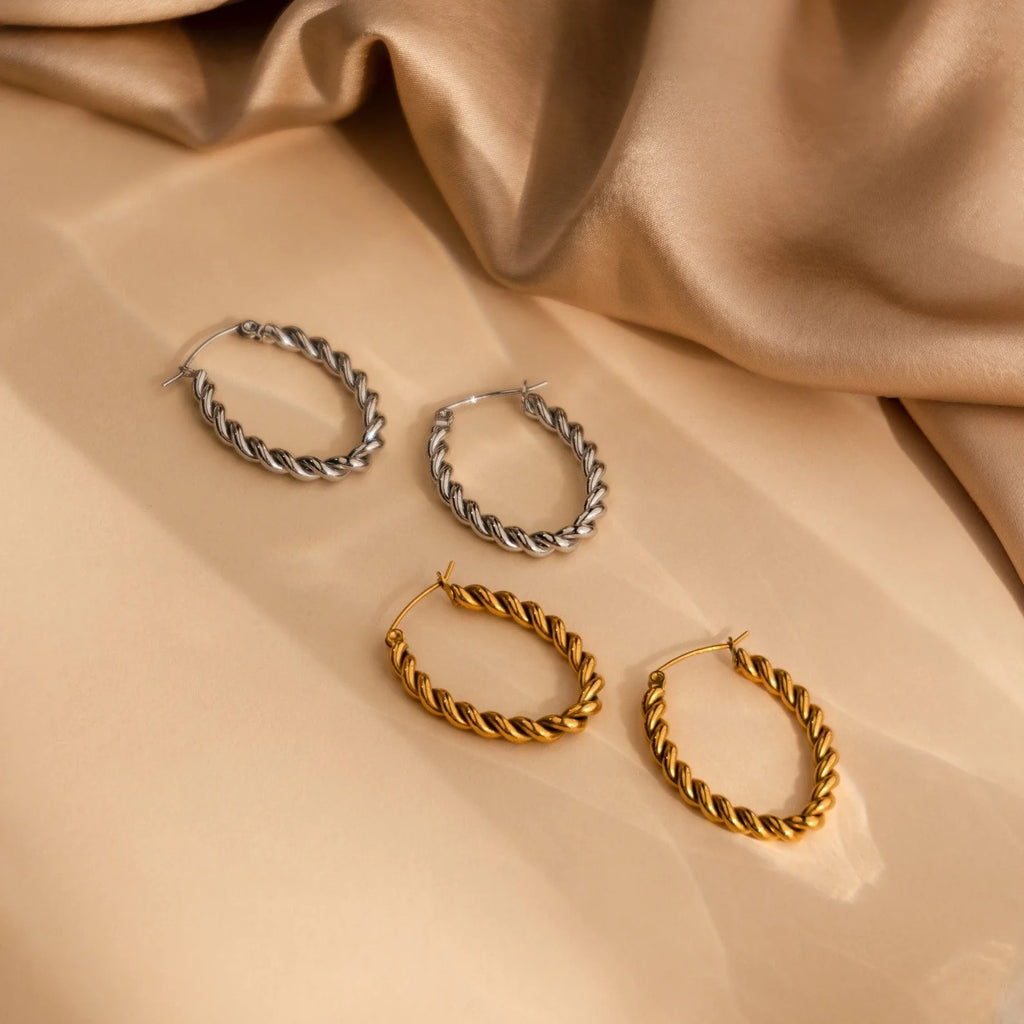 Bold Twisted Hoop Earrings