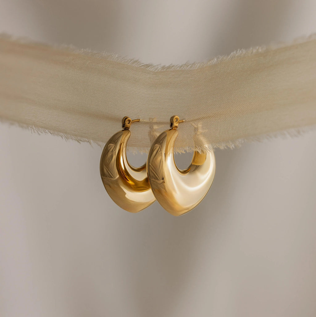 Chunky Geo Hoops Silver 18K Gold Plated