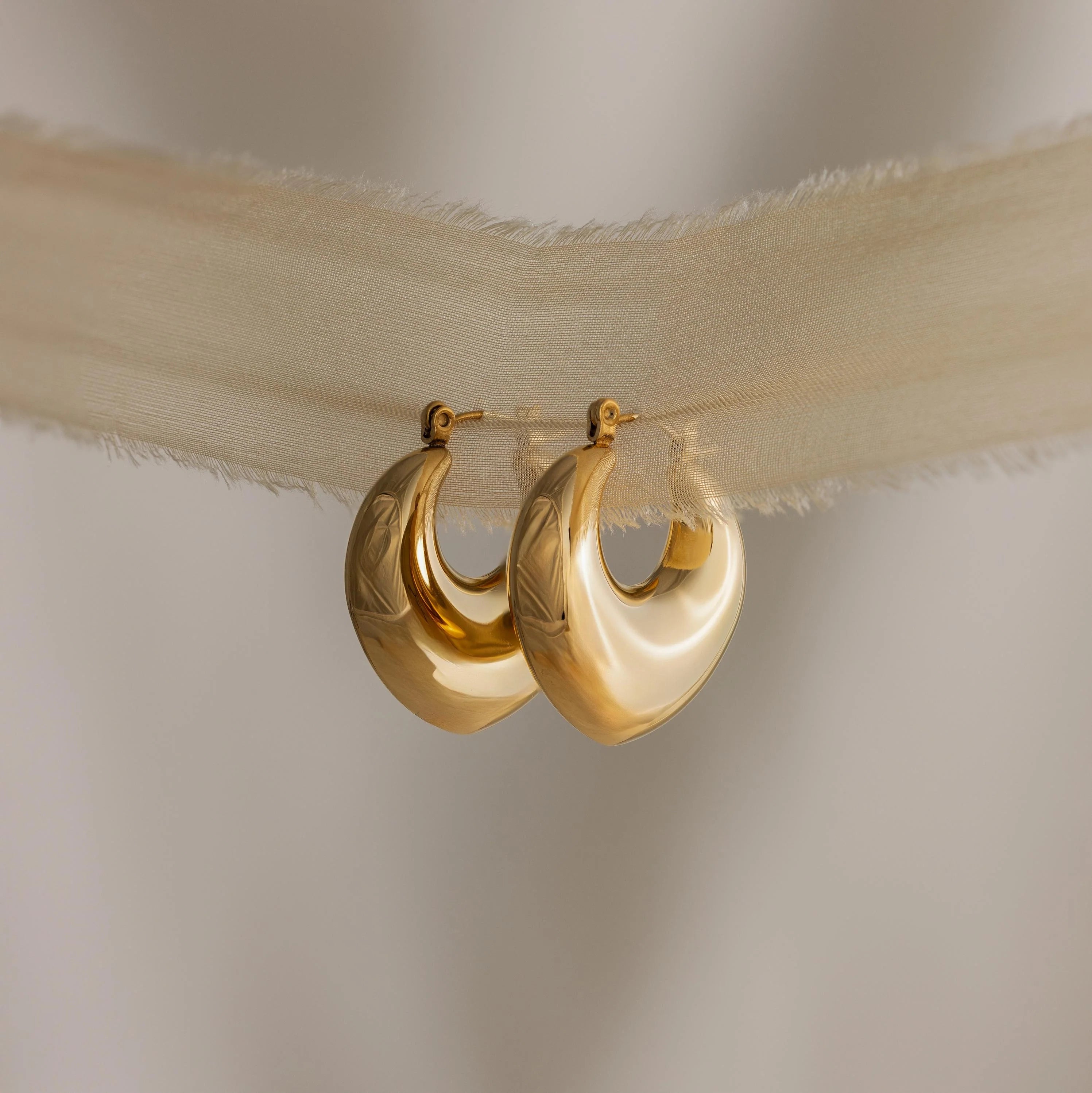 Chunky Geo Hoops Silver 18K Gold Plated