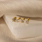 Diamond Assortment Flat Back Set Silver 18K Gold Plated