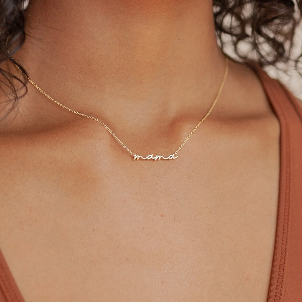 Dainty Mama Necklace Silver 18K Gold Plated