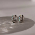 Opal Huggies Silver 18K Gold Plated