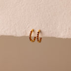 Inside Out Birthstone Huggies Silver 18K Gold Plated