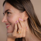 Aquamarine Pave Huggies Silver 18K Gold Plated