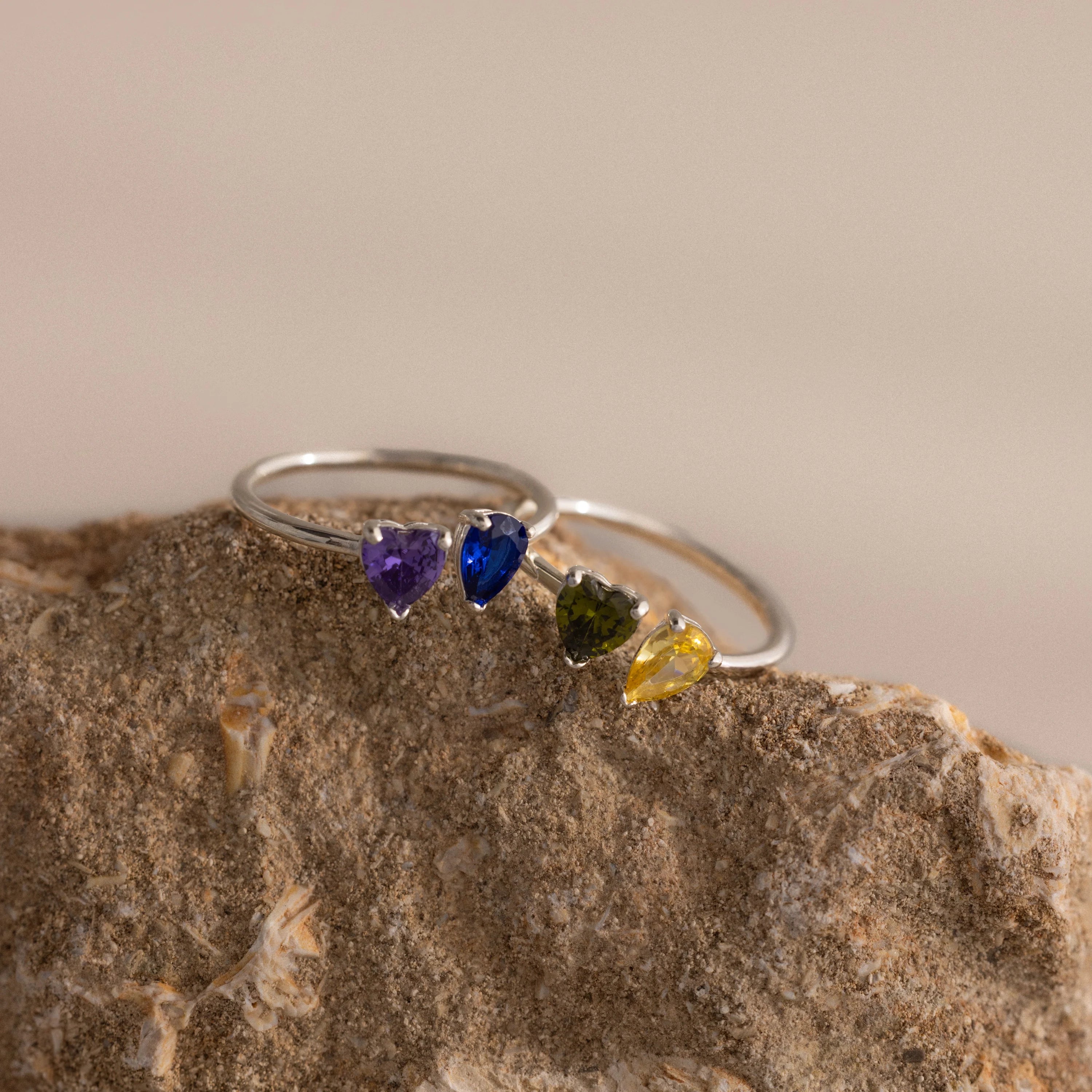 Toi et Moi Ring Silver 18K Gold Plated