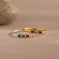 Woven Multiple Birthstone Ring Silver 18K Gold Plated