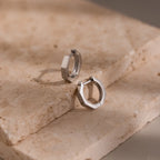 Hexagon Audrey Huggies Silver 18K Gold Plated