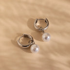 Bold Pearl Drop Earrings Silver 18K Gold Plated