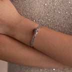 Duo Knot Bangle Silver 18K Gold Plated
