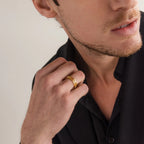 Roman Numerals Ring Silver 18K Gold Plated